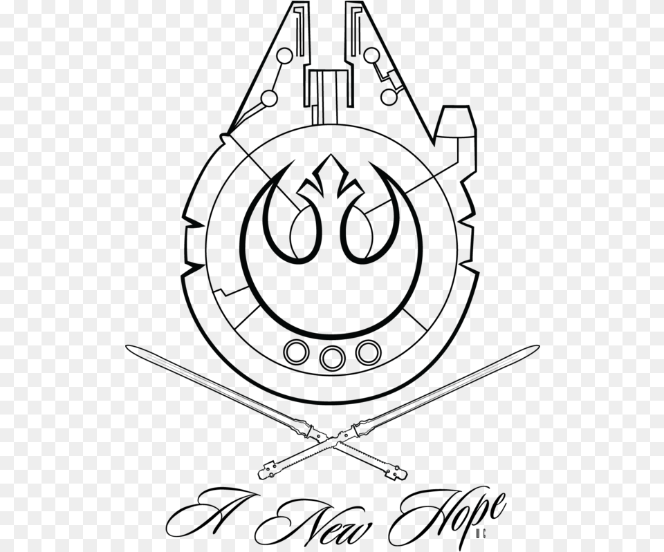 Star Wars Tattoo Design By Wilmer Gonzalez Via Behance Star Wars Millennium Falcon Tattoo, Symbol, Emblem, Logo Free Png Download