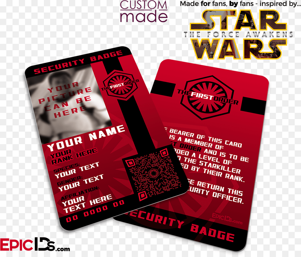 Star Wars Tfa Inspired The First Order Security Badge Photo Personalized, Text, Baby, Person, Document Png