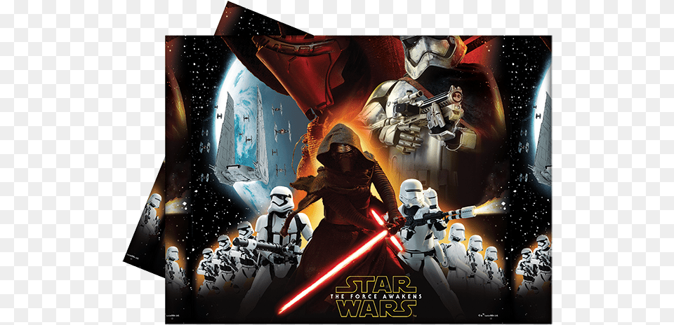 Star Wars The Force Awakens Party Table Cover 1ct From Star Wars Movie Poster Awakens, Adult, Female, Person, Woman Png