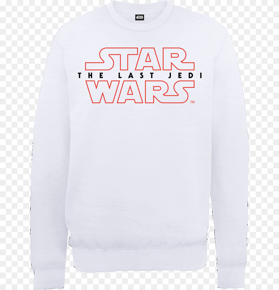 Star Wars The Last Jedi Men S White Sweatshirt Long Sleeved T Shirt, Clothing, Knitwear, Long Sleeve, Sleeve Free Png