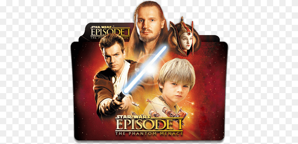 Star Wars The Phantom Menace Folder Icon Designbust Star Wars 1 Folder Icon, People, Person, Adult, Advertisement Free Png