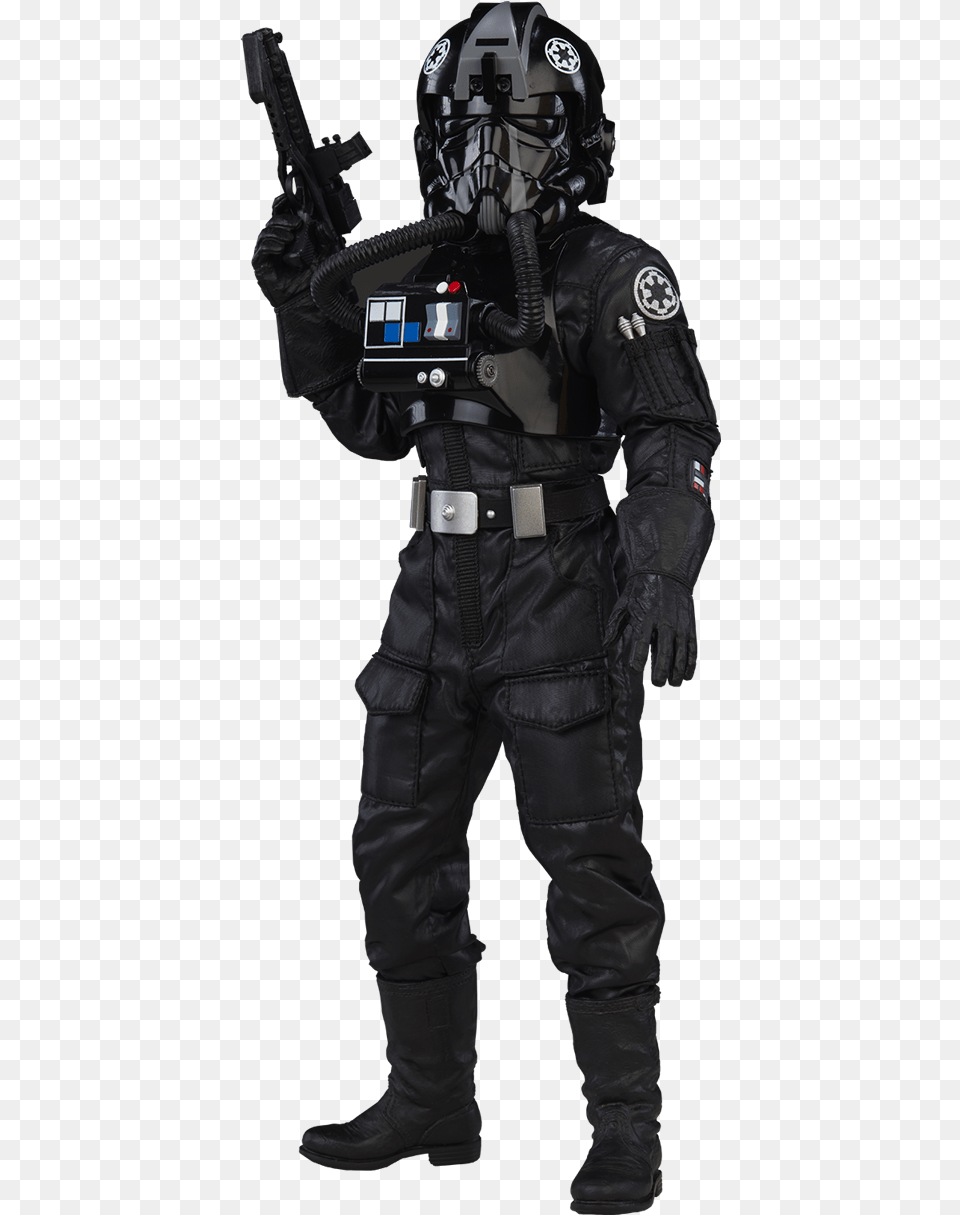 Star Wars Tie Pilot Sixth Scale Figure By Sideshow Collectib Imperial Fighter Pilot Costume, Helmet, Adult, Person, Man Free Png Download