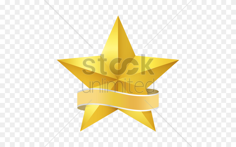 Star With Banner Design Vector Image, Star Symbol, Symbol, Gold, Aircraft Png