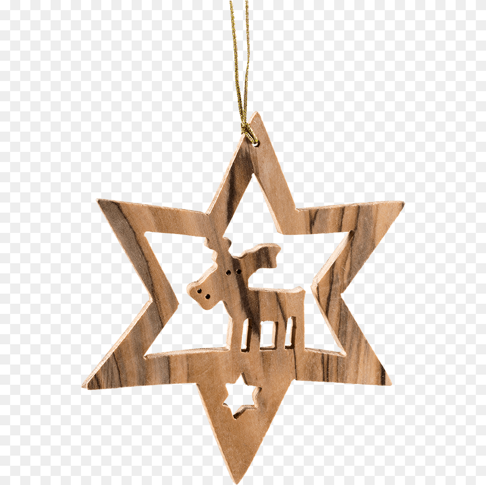 Star With Moose Olive Wood Pendant, Accessories, Star Symbol, Symbol, Jewelry Png Image