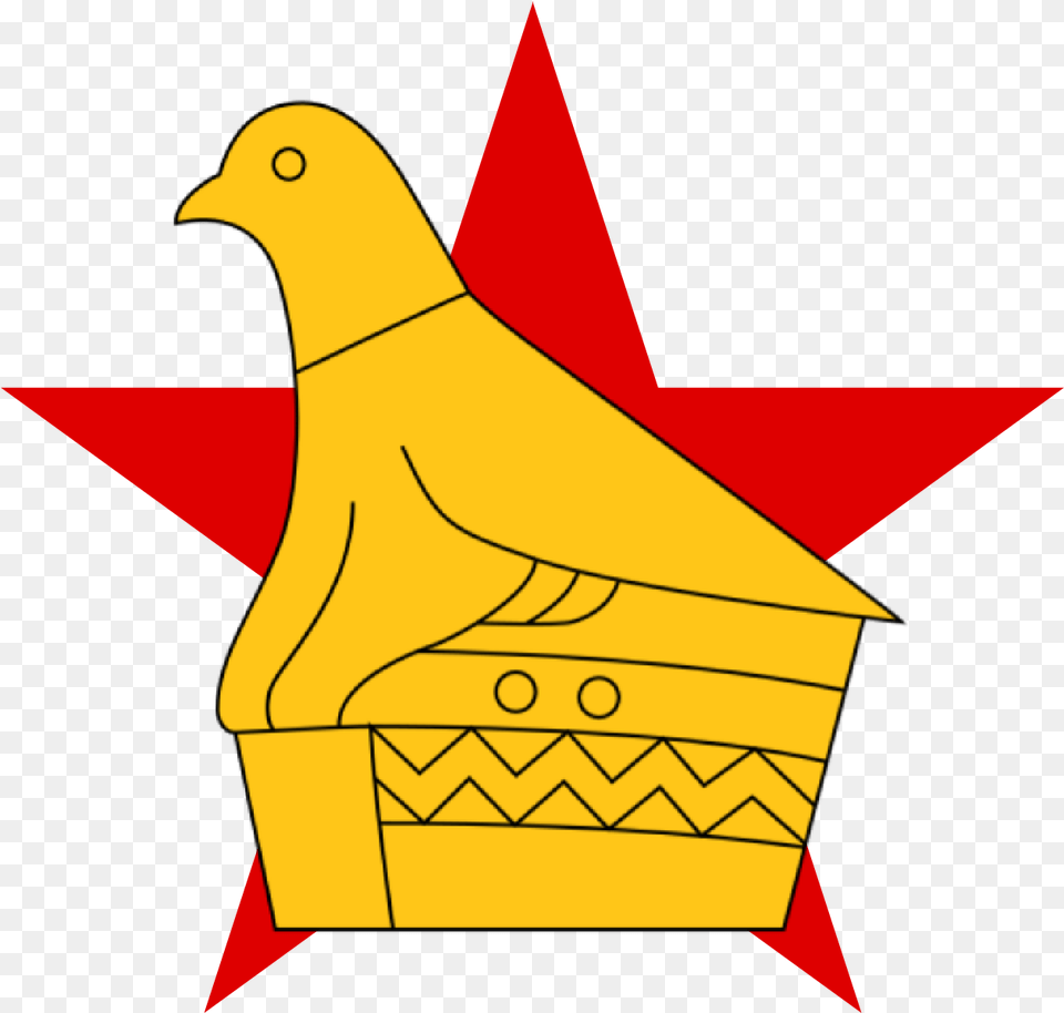 Star With Zimbabwe Bird Bird Flag Of Zimbabwe, Animal Png Image