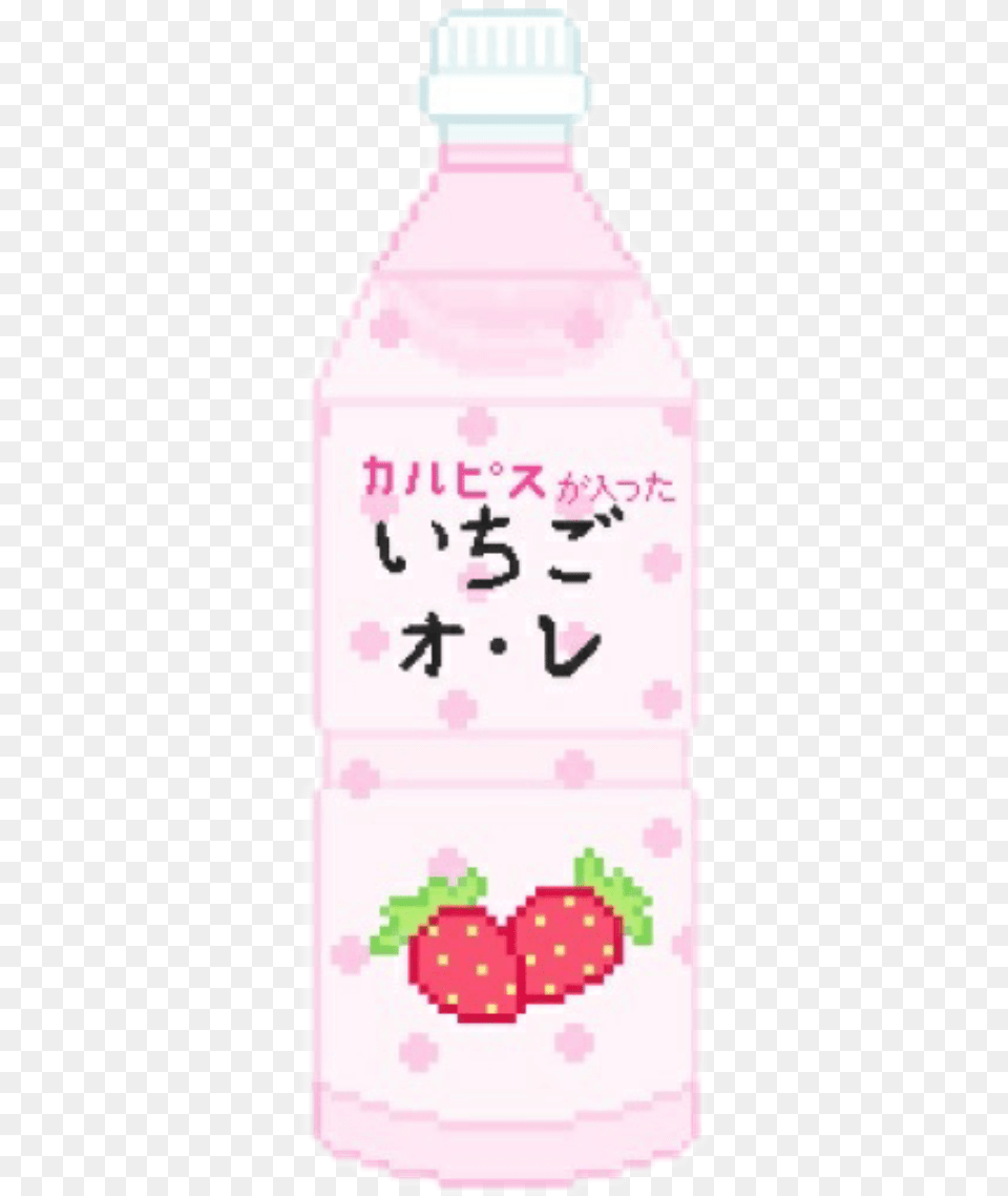 Starberry Pixel Kawaii Pink Delicious Calligraphy, Beverage, Juice, Bottle Png
