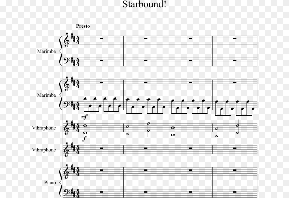 Starbound Sheet Music 1 Of 16 Pages Sheet Music, Gray Free Png Download