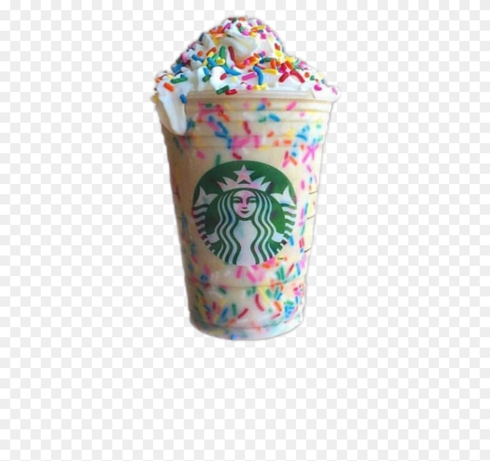 Starbucks Drinks Rainbow Sprinkles Sticker Starbucks New Logo 2011, Cream, Dessert, Food, Ice Cream Png