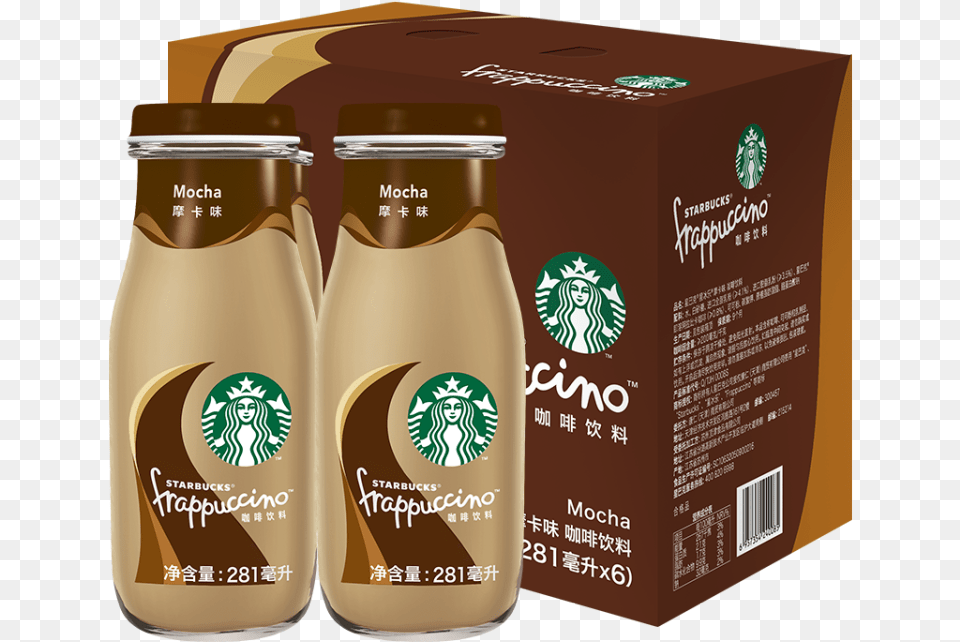 Starbucks Frappuccino By Carton 281ml6 Mocha Starbucks Bottled Drinks Caffeine, Cup, Bottle, Shaker, Food Free Png