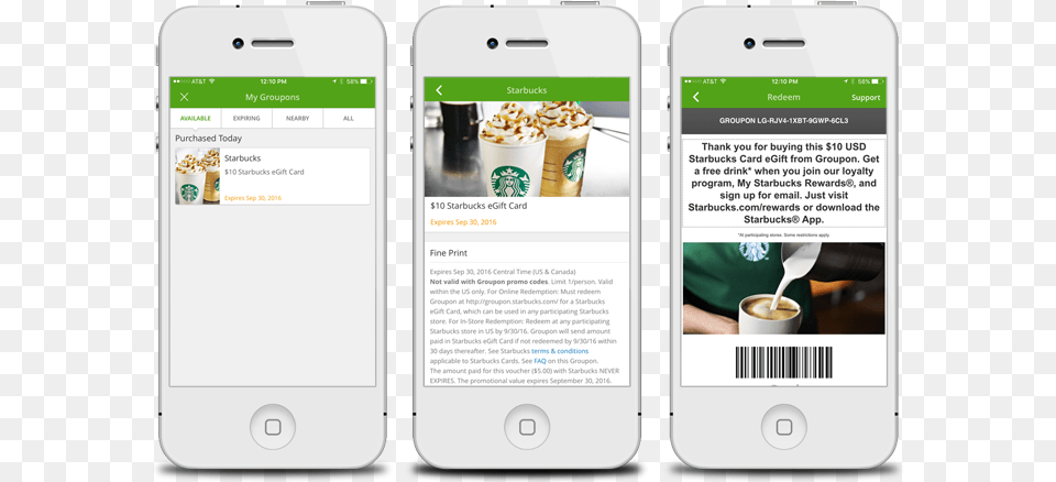 Starbucks Gift Cards Only 5 At Groupon Starbucks Mobile Coupon, Electronics, Phone, Mobile Phone, Beverage Png Image