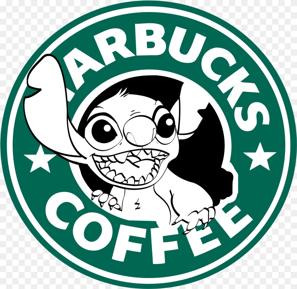 Starbucks Logo Vector Freeuse Library Huge Freebie Stitch Starbucks Logo, Sticker, Face, Head, Person Free Transparent Png