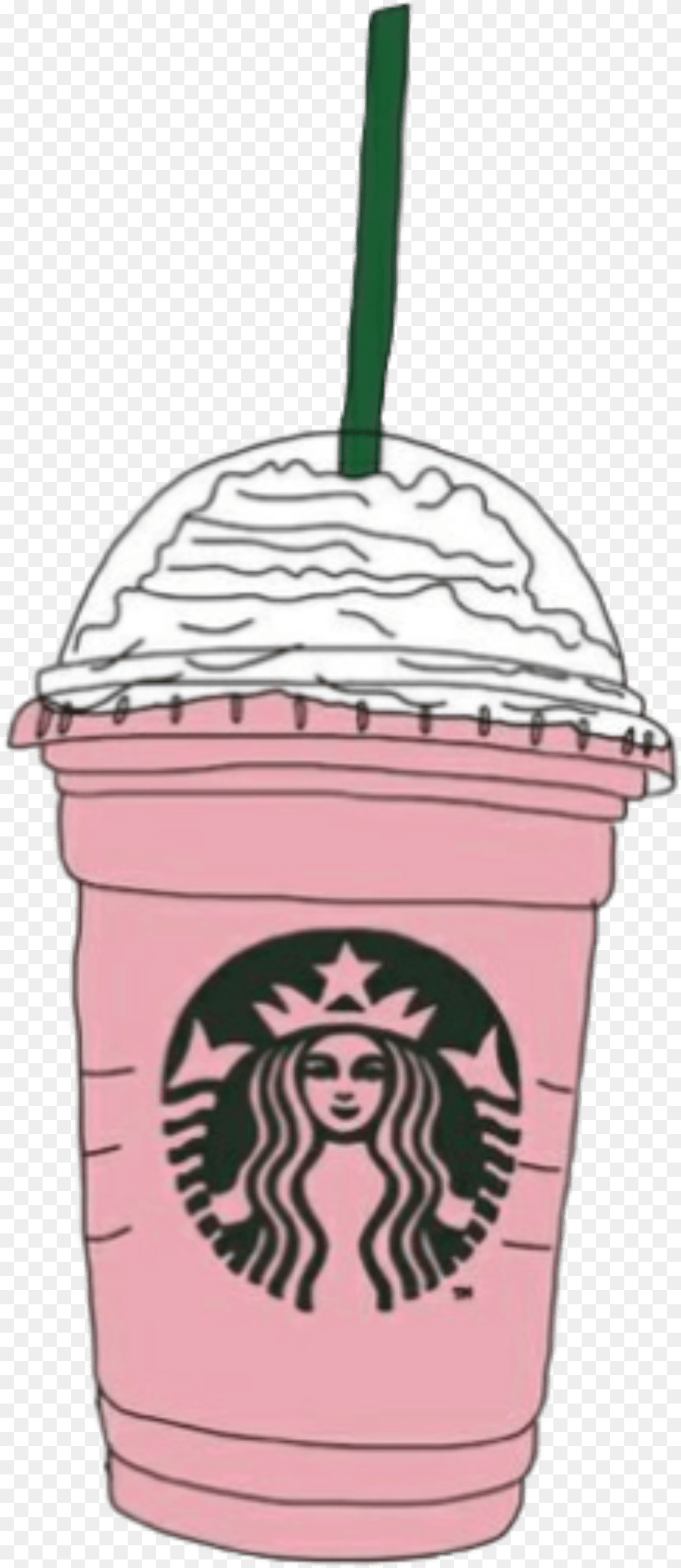 Starbucks Pink Drink Cartoon Starbucks New Logo 2011, Cream, Dessert, Food, Ice Cream Free Png Download