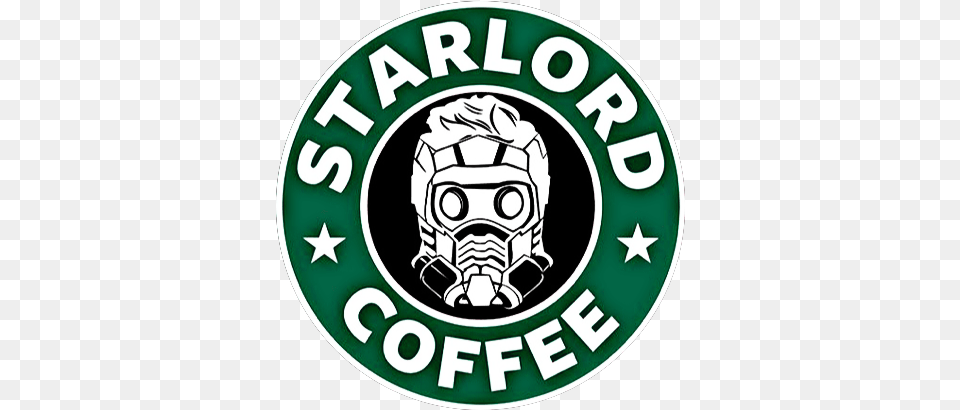 Starbucks Starlord Peterquill Sticker By Tina Dot, Logo, Emblem, Symbol, Person Png Image