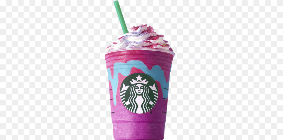 Starbucks Unicorn Frappuccino Starbucks Frappuccino Unicorn, Beverage, Juice, Smoothie, Milk Png