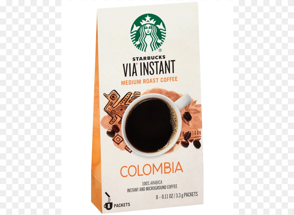 Starbucks Via Instant Coffee, Cup, Advertisement, Poster, Beverage Png Image
