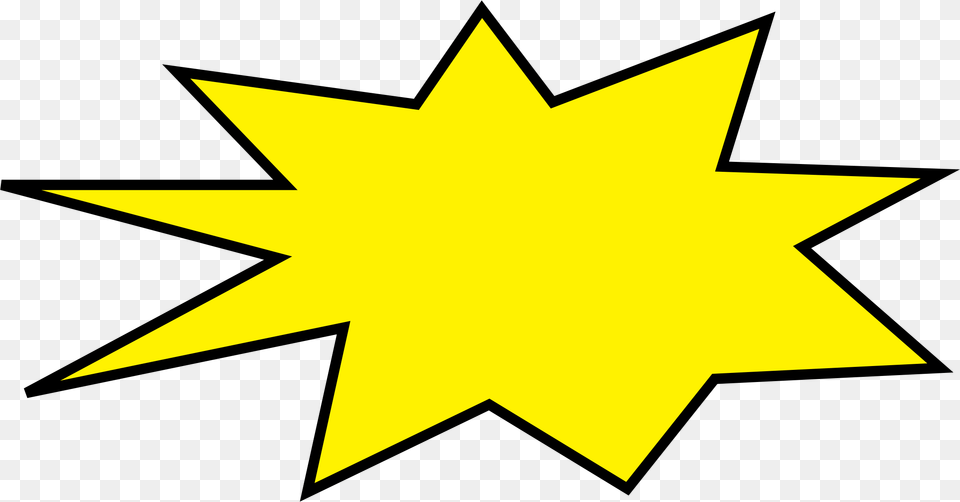 Starburst Shape Clip Art Image, Star Symbol, Symbol, Leaf, Plant Free Png