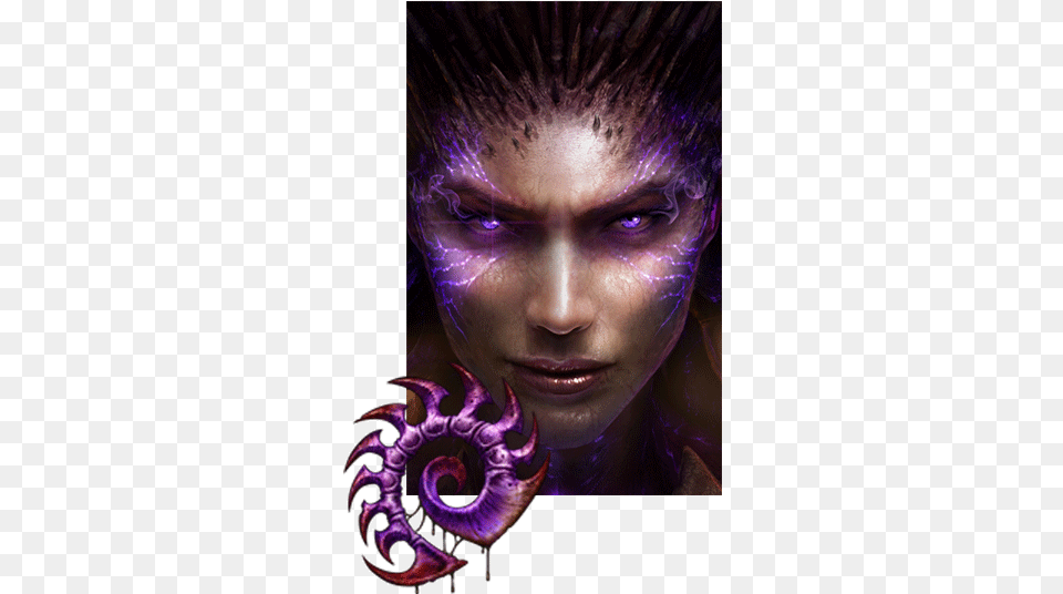 Starcraft 2 Sarah Kerrigan Face, Purple, Person, Head Free Png