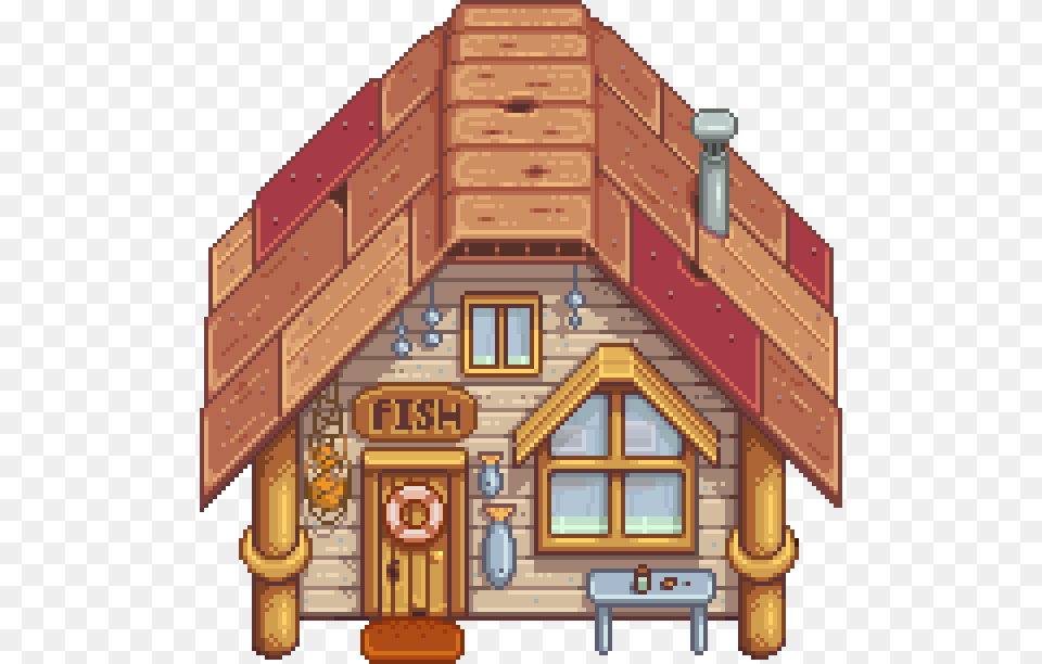 Stardew Valley Fishing Dock, Architecture, Building, Housing, Log Cabin Png
