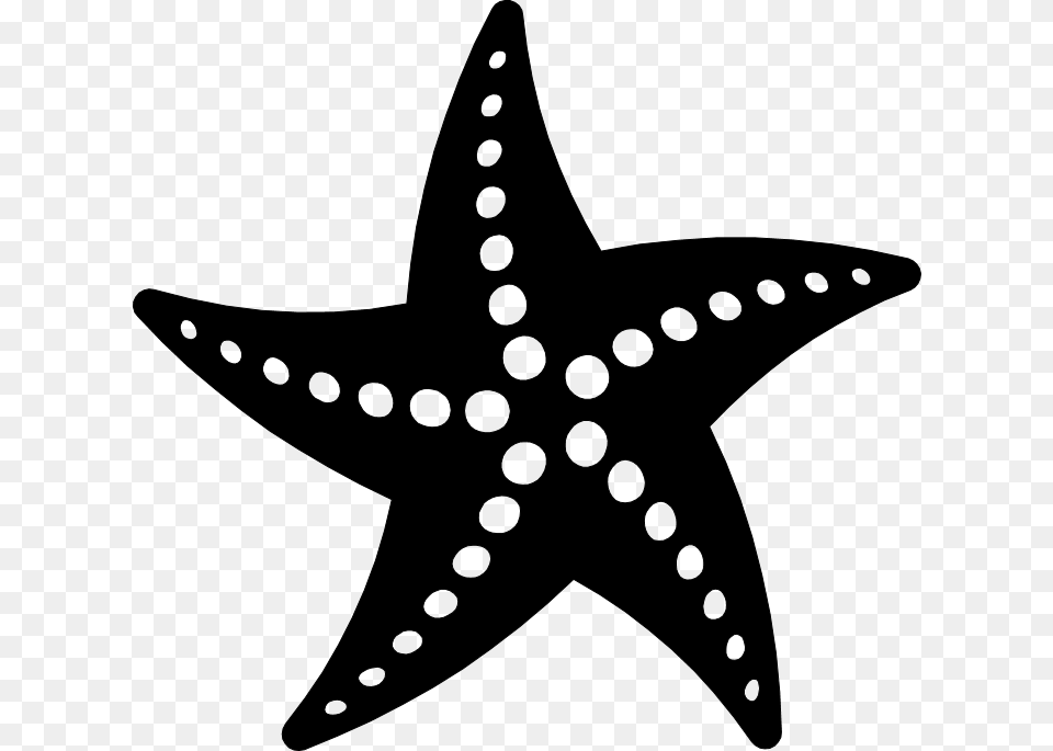 Starfish Black And White Starfish Black Black Starfish, Star Symbol, Symbol, Animal, Fish Free Transparent Png