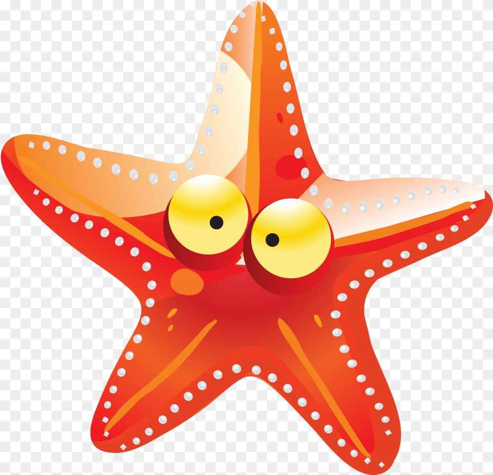 Starfish Orange Cartoon Star Decorative Transparent, Animal, Sea Life, Fish, Shark Free Png