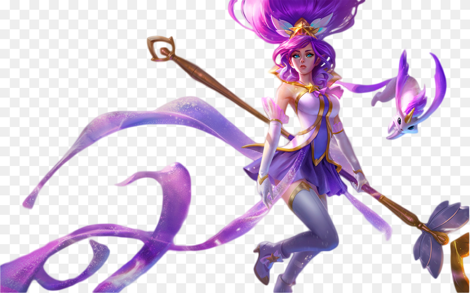 Starguardian Janna Splashart Skin Image League Of Legends Janna, Adult, Female, Person, Purple Free Png