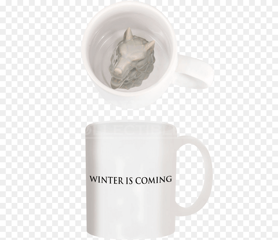 Stark Direwolf Drinking Mug Game Of Thrones Stark Direwolf Cup, Art, Porcelain, Pottery, Beverage Free Png