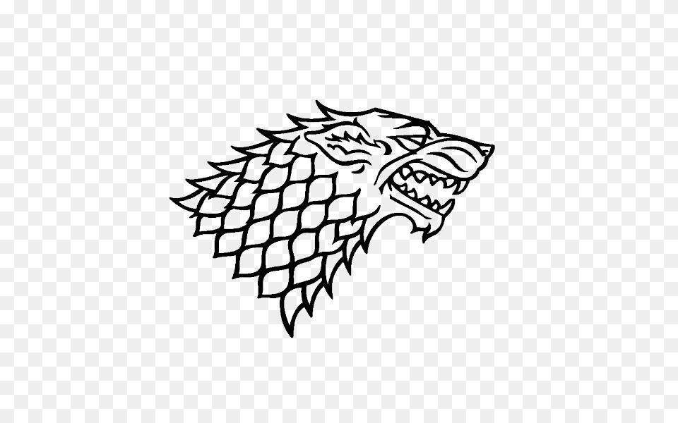 Stark Game Of Thrones Wolf, Stencil, Art, Drawing Png