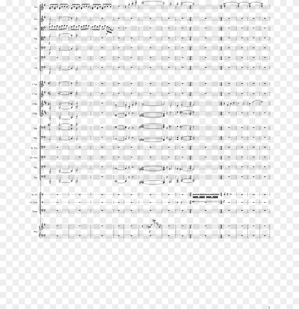 Starkiller Theme Sheet Music 3 Of 6 Pages Music, Gray Png