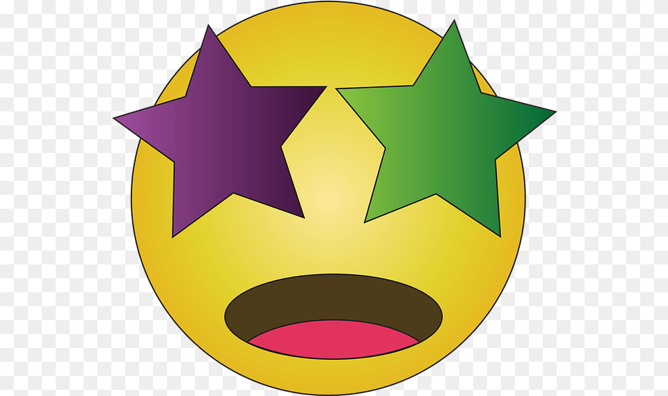 Starry Eyed Emoji Emoticon Circle, Symbol, Star Symbol, Disk Free Transparent Png