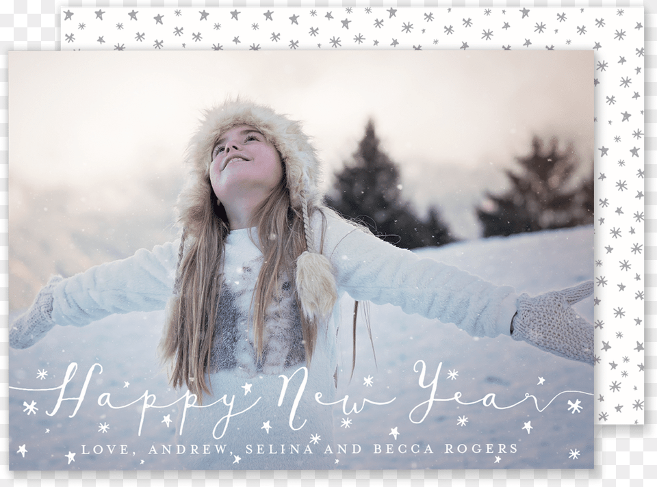 Starry New Year Card Insta Captions For Winter, Teen, Person, Female, Girl Png Image