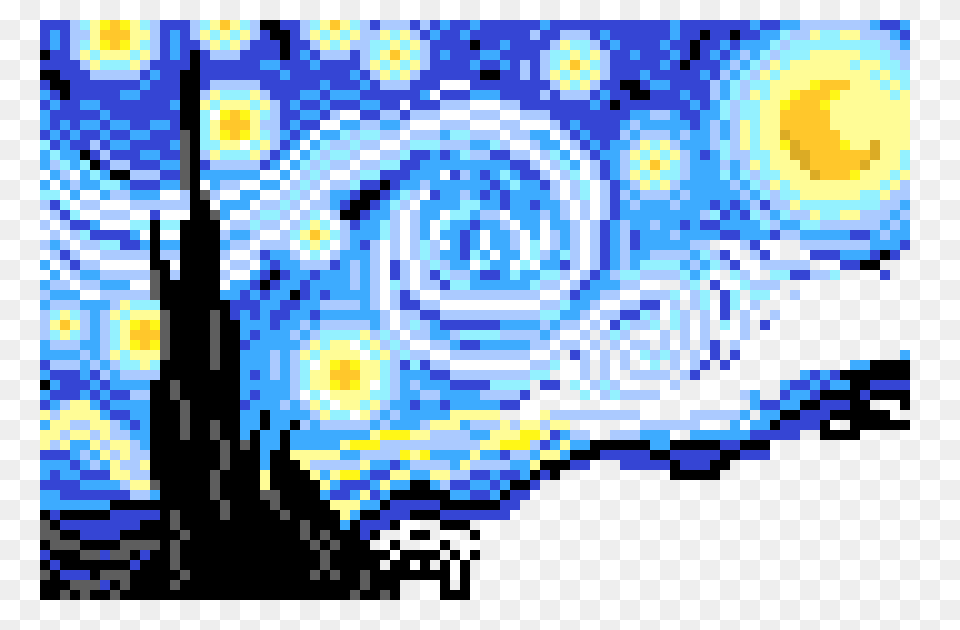 Starry Night Part Pixel Art Maker, Graphics, Pattern, Modern Art, Nature Free Png Download