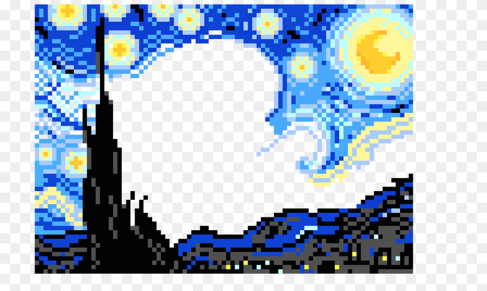 Starry Night Pixel Art Maker, Blackboard Free Transparent Png