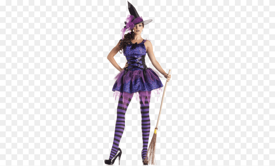 Starry Night Sexy Witch Costume Halloween Costume Women Witch, Child, Clothing, Purple, Female Free Transparent Png