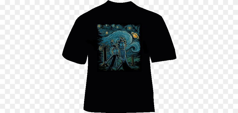 Starry Night T Shirt Qwertee Starry Science, Clothing, T-shirt, Art, Painting Free Transparent Png