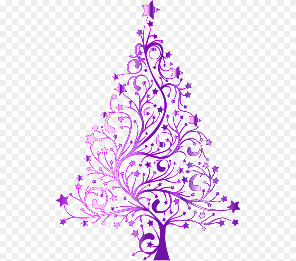 Starry Purple Christmas Tree Background, Art, Graphics, Floral Design, Pattern Png
