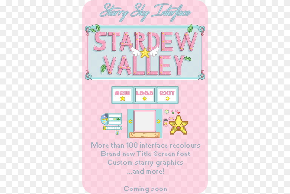 Starry Sky Interface Preview Cute Walls Stardew Valley, Advertisement, Poster, People, Person Free Png Download