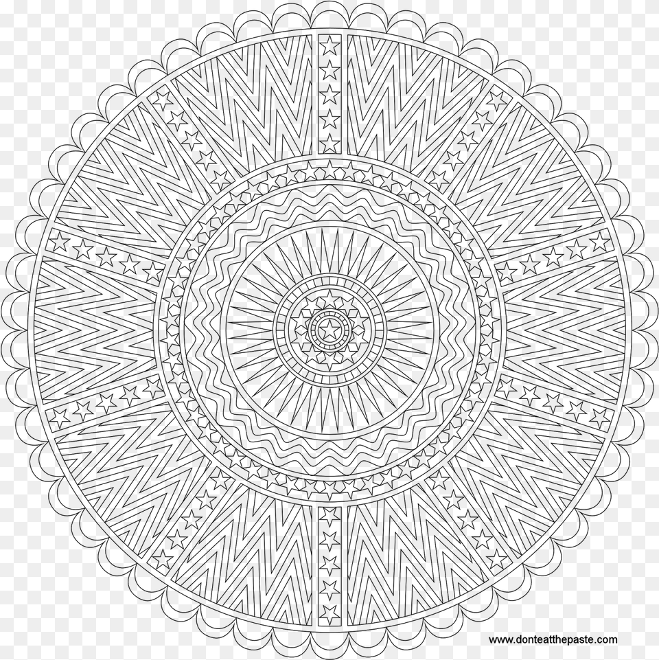 Stars And Stripes Mandala To Print And Color Available Omensetter39s Luck, Gray Png Image