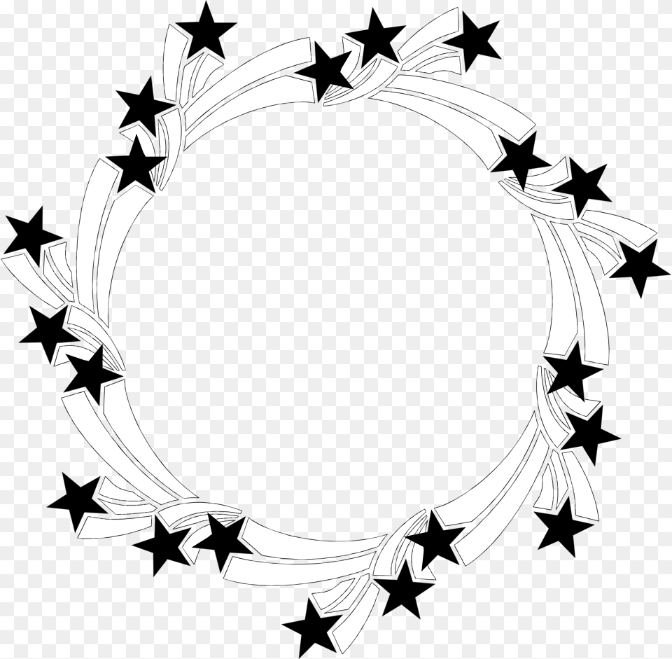 Stars Clipart Black And White Border, Baby, Person, Stencil, Emblem Free Png Download