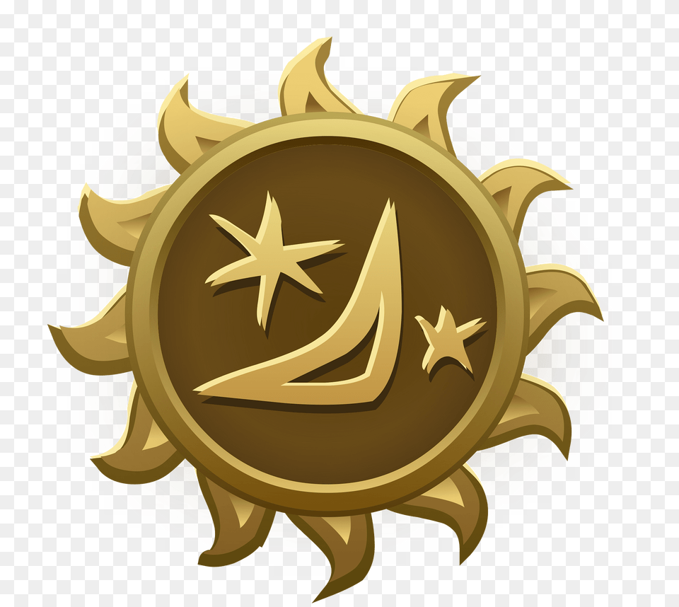 Stars Moon Emblem Clipart, Badge, Logo, Symbol, Gold Png Image