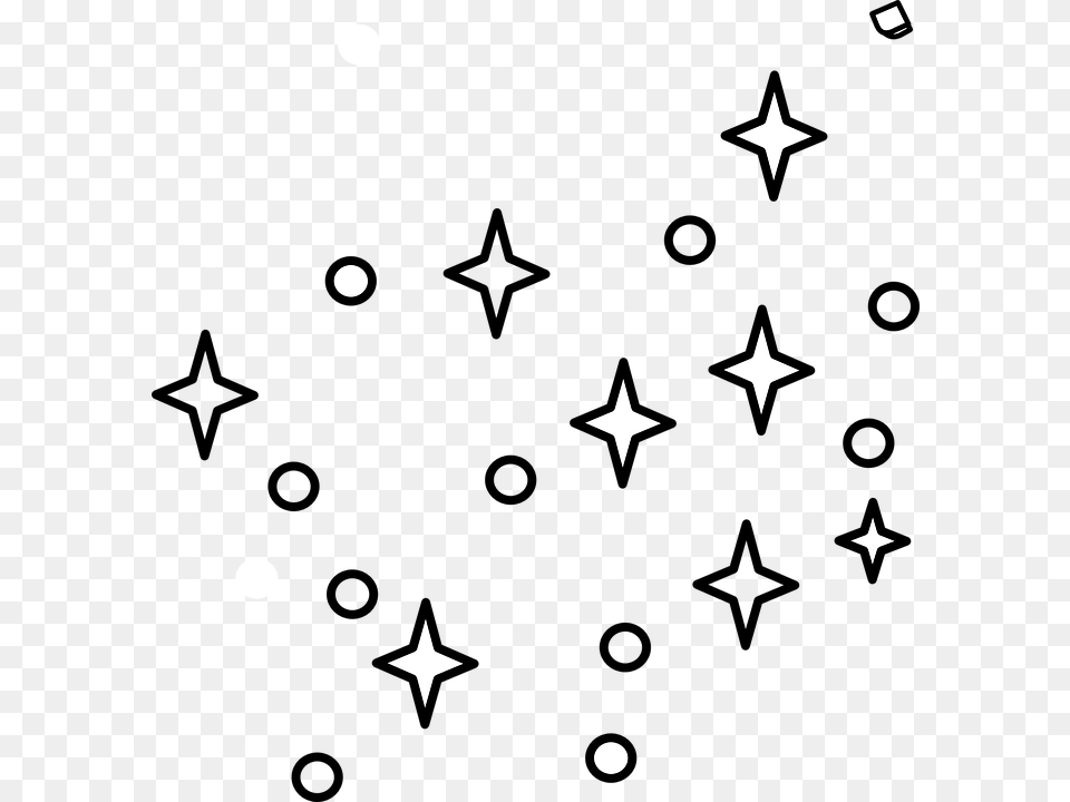 Stars Nasa Space Light Night Sky Decoration Stars Clip Art Black And White, Lighting, Nature, Outdoors, Symbol Png Image