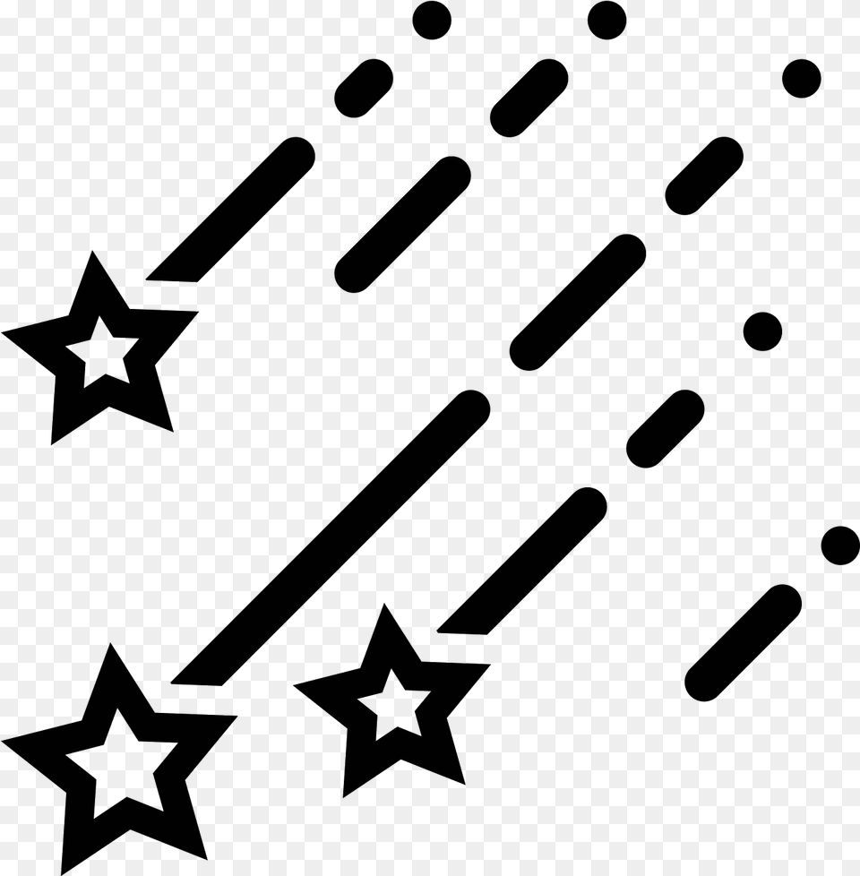 Stars Shooting Star Icon, Gray Png Image