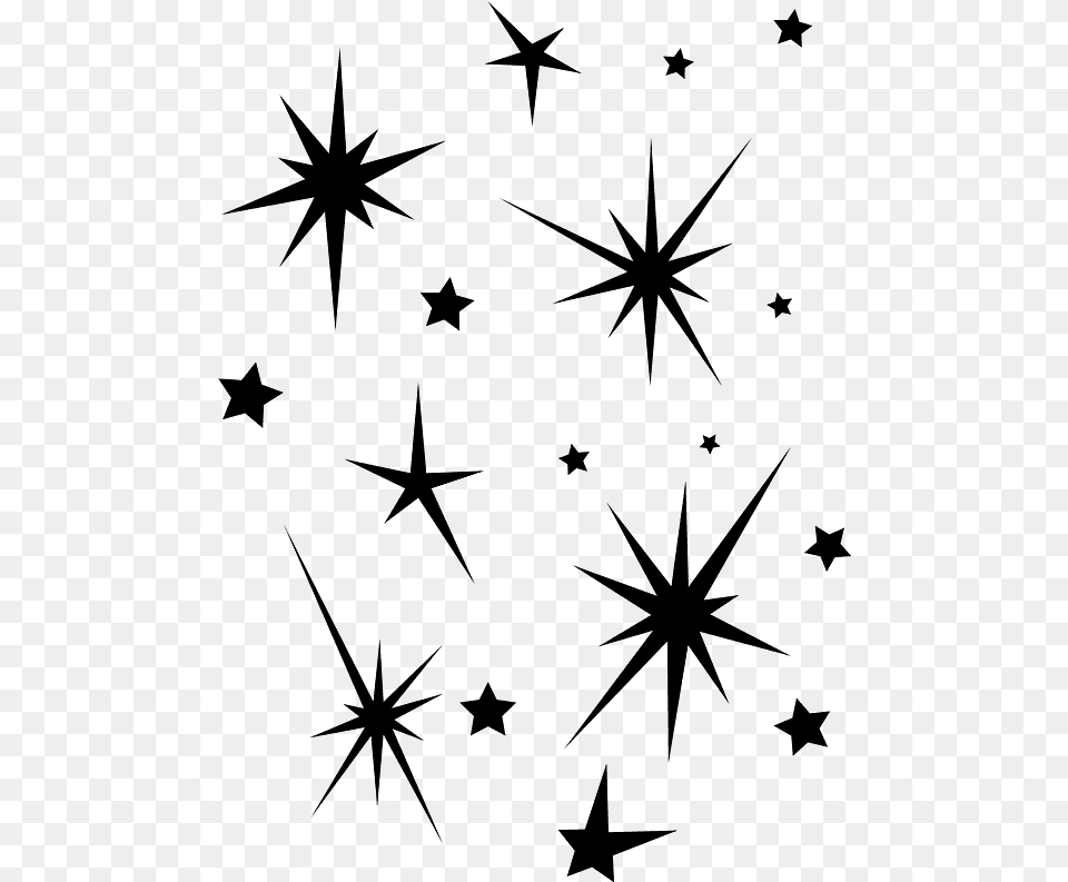 Stars Silhouettes, Gray Png Image