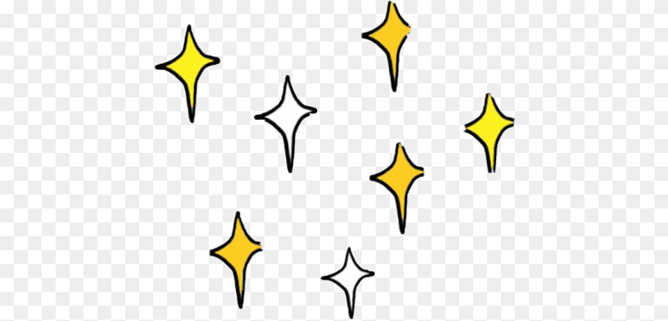 Stars Sparkle Emoji Yellow White Star Galexy Cute Aesth, Symbol, Star Symbol, Light, Person Free Transparent Png