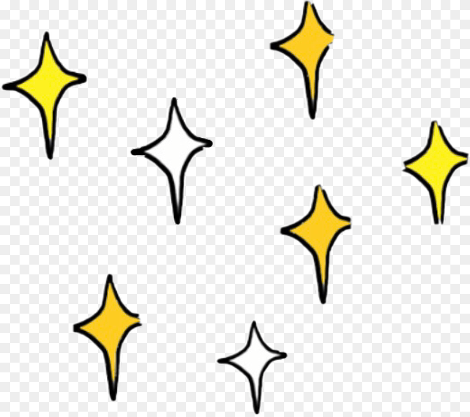 Stars Sparkle Emoji Yellow White Star Galexy White Stars Emoji, Symbol, Star Symbol, Light, Person Png
