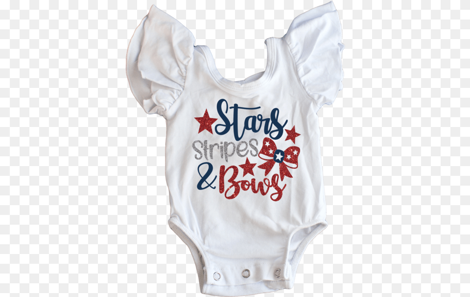 Stars Stripes And Bows Glitter Flutter Sleeve Leotard Girl, Clothing, T-shirt Free Png