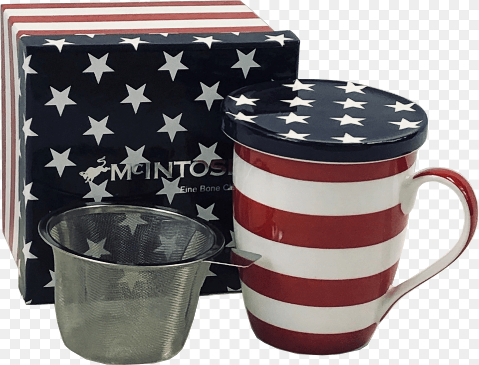 Stars U0026 Stripes Tea Mug Winfuser And Lid U2013 Mcintosh Mugs Coffee Cup, American Flag, Flag Free Png Download