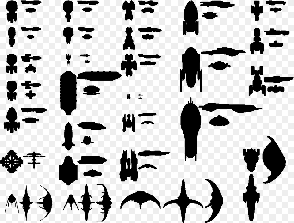 Starship Silhouette, Gray Png