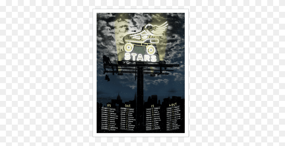Starsno One Is Lost Tour Poster Poster, Advertisement, Text, Person, Skateboard Png Image