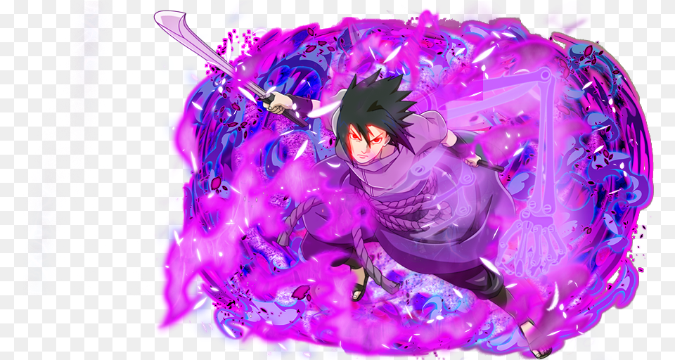Starssasuke Uchiha Fan Art Naruto Blazing Fanart, Purple, Graphics, Cream, Dessert Free Png