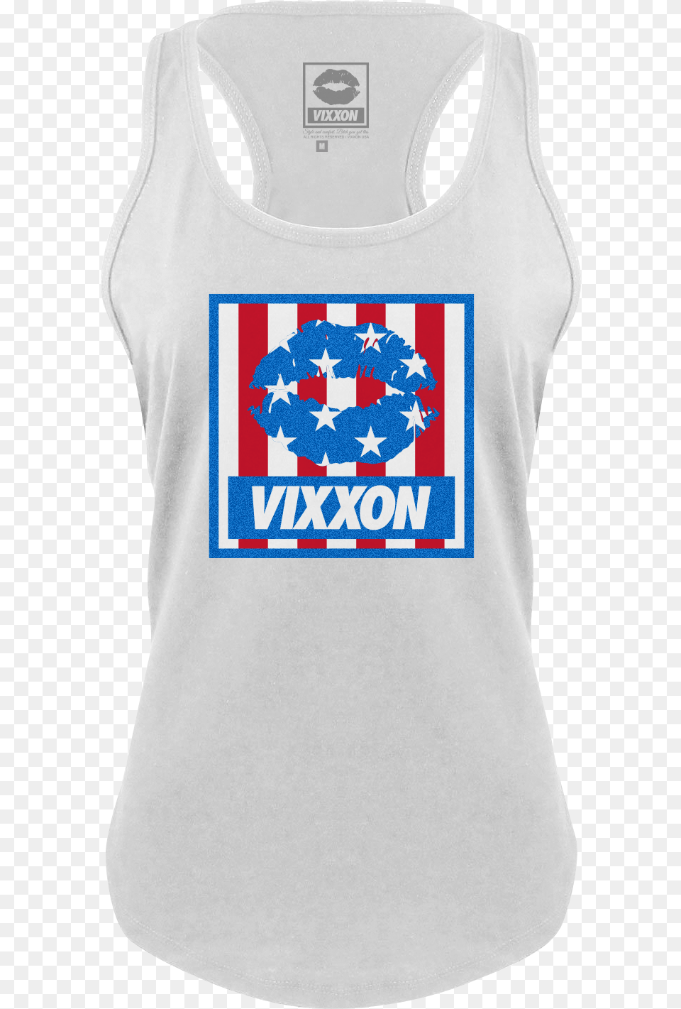 Starsstripes And Lips Vixxon Tank Active Tank, Clothing, Tank Top Free Png Download